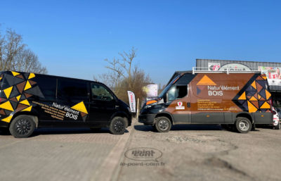 Création et pose d'un marquage sur des camionnettes professionnelle par l'équipe Le point com'