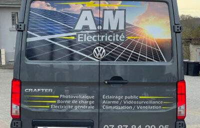 AM Electricité Décoration camionnette face arrière