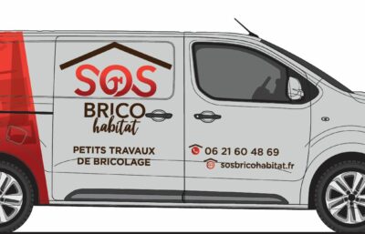 SOS Brico Habitat lettrage latéral droit